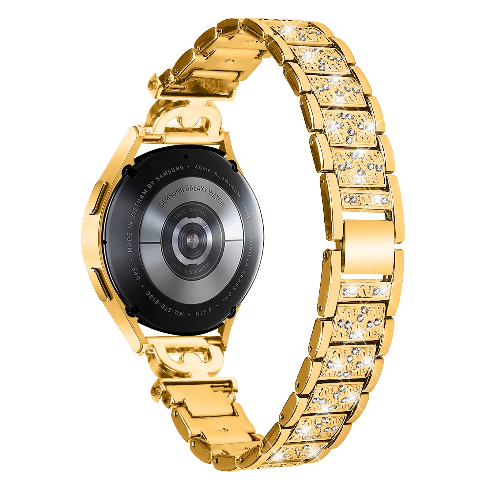 Watch Strap for Samsung Galaxy Watch6 40mm 44mm Watch6 Classic 43mm 47mm Watch 5 40mm 44mm Watch4 40mm 44mm Watch3 41mm Stainless Steel 20mm Rhinestone Decor Band Watch Strap for Samsung Galaxy Watch6 40mm 44mm Watch6 Classic 43mm 47mm Watch 5 40mm 44mm Watch4 40mm 44mm Watch3 41mm Stainless Steel 20mm Rhinestone Decor Band